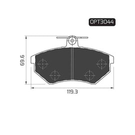 Volkswagen Golf - Front Brake Pads | OPTIMA | OPT3044 - SKU OPT3044 - SpareMe South Africa