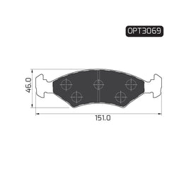 OPTIMA Front Brake Pads for Daewoo 626 - SKU OPT3069 - SpareMe South Africa