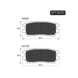 Mitsubishi Pajero - Rear Brake Pads | OPTIMA | OPT3070 - SKU OPT3070 - SpareMe South Africa