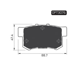 OPTIMA Rear Brake Pads for GWM Ballade - SKU OPT3076 - SpareMe South Africa