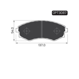 OPTIMA Front Brake Pads for Hyundai Korando - SKU OPT3087 - SpareMe South Africa