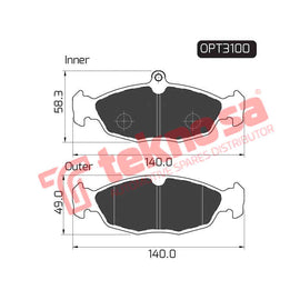 Brake Components Brake Pads OPT3100 for Sale South Africa Brake Pads SpareMe