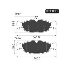 Daewoo Cielo - Front Brake Pads | OPTIMA | OPT3100 - SKU OPT3100 - SpareMe South Africa