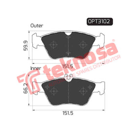 Brake Components Brake Pads OPT3102 for Sale South Africa Brake Pads SpareMe
