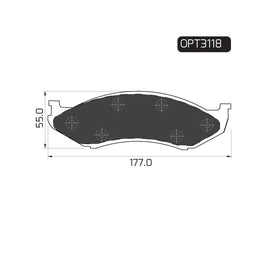 OPTIMA Front Brake Pads for Jeep Cherokee - SKU OPT3118 - SpareMe South Africa