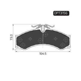 Ford Courier - Front - Rear Brake Pads | OPTIMA | OPT3156 - SKU OPT3156 - SpareMe South Africa