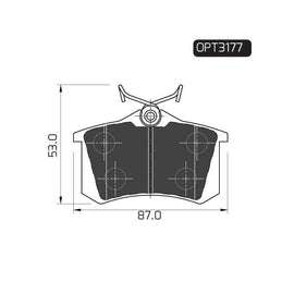 Citroën 208 - Rear Brake Pads | OPTIMA | OPT3177 - SKU OPT3177 - SpareMe South Africa