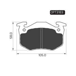 Citroën 206 - Rear Brake Pads | OPTIMA | OPT3183 - SKU OPT3183 - SpareMe South Africa