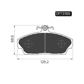 Land Rover Bolero - Front Brake Pads | OPTIMA | OPT3188 - SKU OPT3188 - SpareMe South Africa