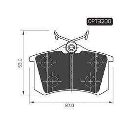 Audi A1 - Rear Brake Pads | OPTIMA | OPT3200 - SKU OPT3200 - SpareMe South Africa