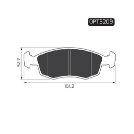 OPTIMA Front Brake Pads for Fiat 500 - SKU OPT3209 - SpareMe South Africa