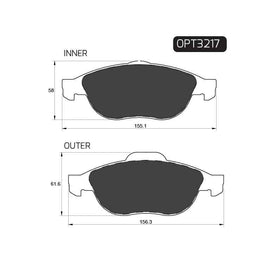 Alfa Romeo 147 - Front Brake Pads | OPTIMA | OPT3217 - SKU OPT3217 - SpareMe South Africa