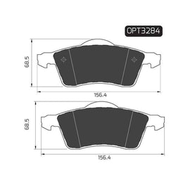 Volkswagen Caravelle - Front Brake Pads | OPTIMA | OPT3284 - SKU OPT3284 - SpareMe South Africa