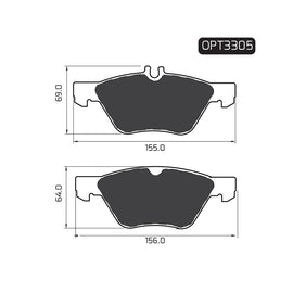 OPTIMA Front Brake Pads for Chrysler CLK-Series - SKU OPT3305 - SpareMe South Africa