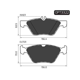 Chrysler CLK-Series - Front Brake Pads | OPTIMA | OPT3322 - SKU OPT3322 - SpareMe South Africa