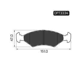 OPTIMA Front Brake Pads for Ford Bantam - SKU OPT3334 - SpareMe South Africa