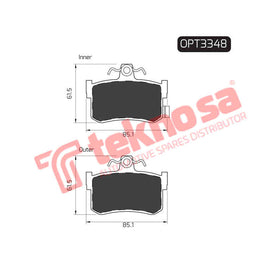 Brake Components Brake Pads OPT3348 for Sale South Africa Brake Pads SpareMe