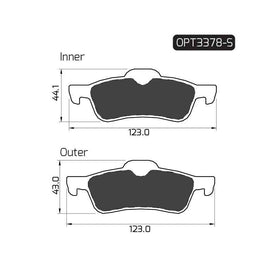 Mini Mini - Front Brake Pads | OPTIMA | OPT3378-S - SKU OPT3378-S - SpareMe South Africa