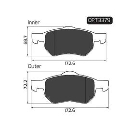 Chrysler Grand Voyager - Front Brake Pads | OPTIMA | OPT3379 - SKU OPT3379 - SpareMe South Africa