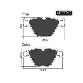 BMW 3 Series - Front Brake Pads | OPTIMA | OPT3392 - SKU OPT3392 - SpareMe South Africa