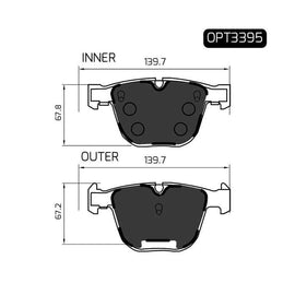 BMW 5 Series - Rear Brake Pads | OPTIMA | OPT3395 - SKU OPT3395 - SpareMe South Africa