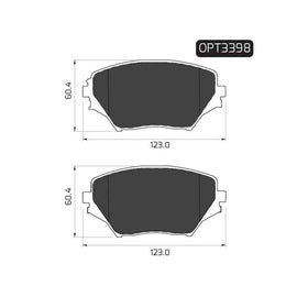 Toyota RAV 4 - Front Brake Pads | OPTIMA | OPT3398 - SKU OPT3398 - SpareMe South Africa