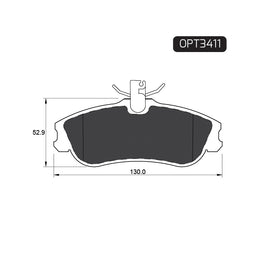 OPTIMA Front Brake Pads for Peugeot 306 - SKU OPT3411 - SpareMe South Africa