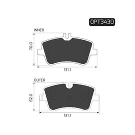 Mercedes-Benz C-Series - Front Brake Pads | OPTIMA | OPT3430 - SKU OPT3430 - SpareMe South Africa