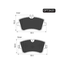 Mercedes-Benz C-Series - Front Brake Pads | OPTIMA | OPT3431 - SKU OPT3431 - SpareMe South Africa