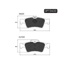 Mercedes-Benz E-Series - Rear Brake Pads | OPTIMA | OPT3433 - SKU OPT3433 - SpareMe South Africa