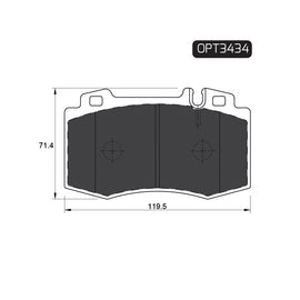 OPTIMA Front Brake Pads for Mercedes-Benz 300-Series - SKU OPT3434 - SpareMe South Africa