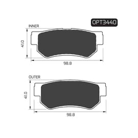Hyundai Azera - Rear Brake Pads | OPTIMA | OPT3440 - SKU OPT3440 - SpareMe South Africa