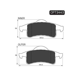 Jeep Grand Cherokee - Rear Brake Pads | OPTIMA | OPT3443 - SKU OPT3443 - SpareMe South Africa