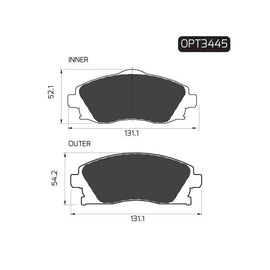 Chevrolet Combo - Front Brake Pads | OPTIMA | OPT3445 - SKU OPT3445 - SpareMe South Africa