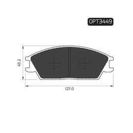 OPTIMA Front Brake Pads for Honda Accent - SKU OPT3449 - SpareMe South Africa