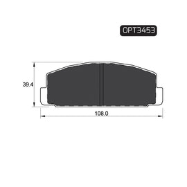 OPTIMA Rear Brake Pads for Mazda vehicles - SKU OPT3453