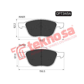 Brake Components Brake Pads OPT3454 for Sale South Africa Brake Pads SpareMe