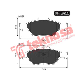Brake Components Brake Pads OPT3455 for Sale South Africa Brake Pads SpareMe
