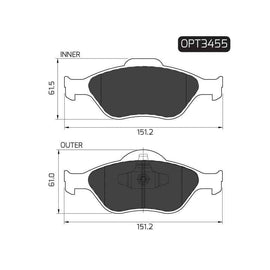 Ford Fiesta - Front Brake Pads | OPTIMA | OPT3455 - SKU OPT3455 - SpareMe South Africa