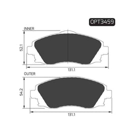 Chevrolet Combo - Front Brake Pads | OPTIMA | OPT3459 - SKU OPT3459 - SpareMe South Africa
