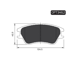 OPTIMA Front Brake Pads for Hyundai Atos - SKU OPT3462 - SpareMe South Africa