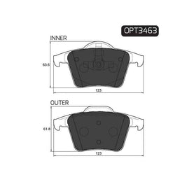 Volvo S60 - Rear Brake Pads | OPTIMA | OPT3463