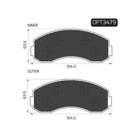 Kia K-series - Front Brake Pads | OPTIMA | OPT3479 - SKU OPT3479 - SpareMe South Africa