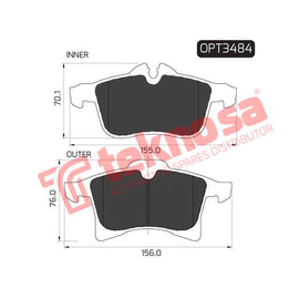 Brake Components Brake Pads OPT3484 for Sale South Africa Brake Pads SpareMe