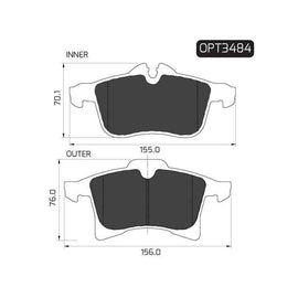 Opel Adam - Front Brake Pads | OPTIMA | OPT3484 - SKU OPT3484 - SpareMe South Africa