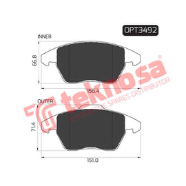 Brake Components Brake Pads OPT3492 for Sale South Africa Brake Pads SpareMe