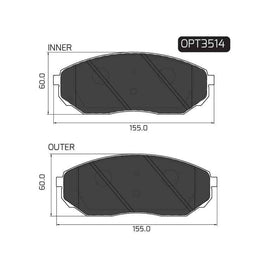 Kia Sorento - Front Brake Pads | OPTIMA | OPT3514 - SKU OPT3514 - SpareMe South Africa