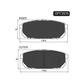 Kia Sorento - Rear Brake Pads | OPTIMA | OPT3515 - SKU OPT3515 - SpareMe South Africa