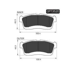 Daihatsu Alto - Front Brake Pads | OPTIMA | OPT3520 - SKU OPT3520 - SpareMe South Africa