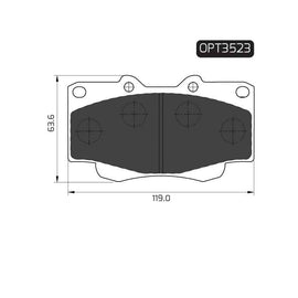 Toyota Hilux - Front Brake Pads | OPTIMA | OPT3523 - SKU OPT3523 - SpareMe South Africa